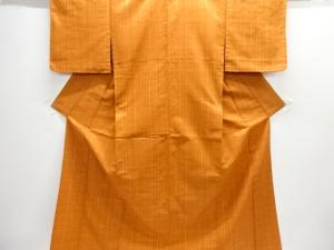 格子織出し手織り紬単衣着物